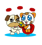 Cat and Dog dating（個別スタンプ：40）