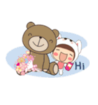 Little Mina ＆ Dady Bear（個別スタンプ：10）