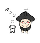 おすもうさんと子犬（個別スタンプ：7）