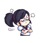 Titari Ridory Glasses Girl with ponytail（個別スタンプ：21）