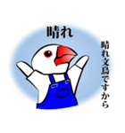 文鳥＆雀 オーバーオールキッズ（個別スタンプ：25）