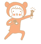 Girl, Bear(？)（個別スタンプ：3）