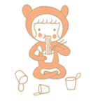 Girl, Bear(？)（個別スタンプ：4）