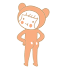 Girl, Bear(？)（個別スタンプ：18）