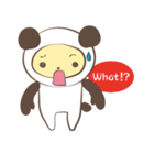 The boy who put on panda costume.（個別スタンプ：12）