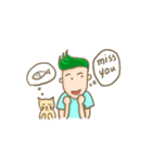 Mr. green hair ＆ sleepy cat  (Eng)（個別スタンプ：27）