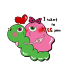 PINK MONSTER and GREEN MONSTER（個別スタンプ：28）