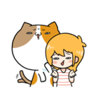 Miki and Giant cat（個別スタンプ：2）