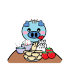 San Mao Blue Pig（個別スタンプ：32）