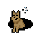 ドット絵犬のレオ君。（個別スタンプ：8）