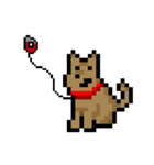 ドット絵犬のレオ君。（個別スタンプ：13）