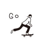 MONOTONE SKATE BOADER（個別スタンプ：15）