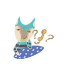 blue cat in striped shirt（個別スタンプ：29）