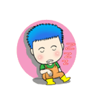 Blue Hair Boy-Purple Hair Girl (English)（個別スタンプ：5）