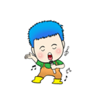 Blue Hair Boy-Purple Hair Girl (English)（個別スタンプ：12）