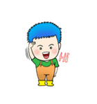 Blue Hair Boy-Purple Hair Girl (English)（個別スタンプ：35）