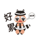 Q version raccoon family（個別スタンプ：4）