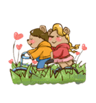 クマのカップルのキス、愛（個別スタンプ：11）