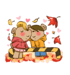 クマのカップルのキス、愛（個別スタンプ：14）