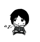 The black hair boy（個別スタンプ：12）