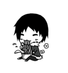 The black hair boy（個別スタンプ：15）