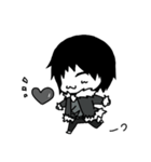 The black hair boy（個別スタンプ：26）