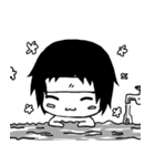 The black hair boy（個別スタンプ：28）