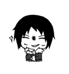 The black hair boy（個別スタンプ：34）