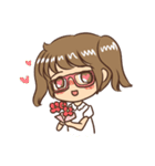 Twin Glasses Girl（個別スタンプ：16）