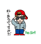 Hangul-Japanese Sticker " Red cap boy "（個別スタンプ：12）