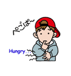 Hangul-Japanese Sticker " Red cap boy "（個別スタンプ：16）