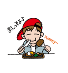 Hangul-Japanese Sticker " Red cap boy "（個別スタンプ：30）