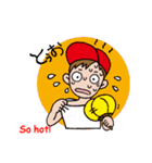 Hangul-Japanese Sticker " Red cap boy "（個別スタンプ：33）