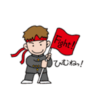 Hangul-Japanese Sticker " Red cap boy "（個別スタンプ：36）