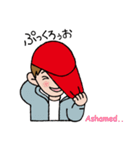 Hangul-Japanese Sticker " Red cap boy "（個別スタンプ：38）