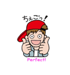 Hangul-Japanese Sticker " Red cap boy "（個別スタンプ：39）