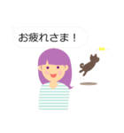 女の子と犬（個別スタンプ：3）