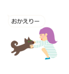 女の子と犬（個別スタンプ：4）