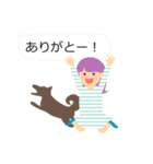 女の子と犬（個別スタンプ：10）