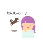 女の子と犬（個別スタンプ：12）