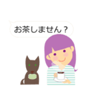 女の子と犬（個別スタンプ：17）