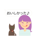 女の子と犬（個別スタンプ：19）