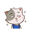 Blue funny cat（個別スタンプ：19）