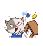 Blue funny cat（個別スタンプ：24）