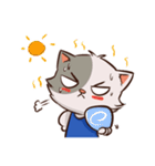 Blue funny cat（個別スタンプ：36）