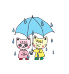 桃猫＆黄猫（個別スタンプ：12）