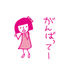 ピンク色の女の子（個別スタンプ：34）