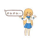 吹き出しと女の子（個別スタンプ：15）