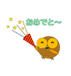 丸顔くん フクロウくん日本語バージョン2（個別スタンプ：2）