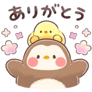 [無料LINEスタンプ] もふピヨ×フク子さん＆こふく